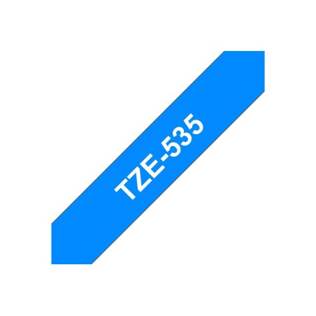 Brother TZE-535 ruban d'étiquette Blanc sur bleu