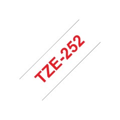 Brother TZE-252 ruban d'étiquette Rouge sur blanc