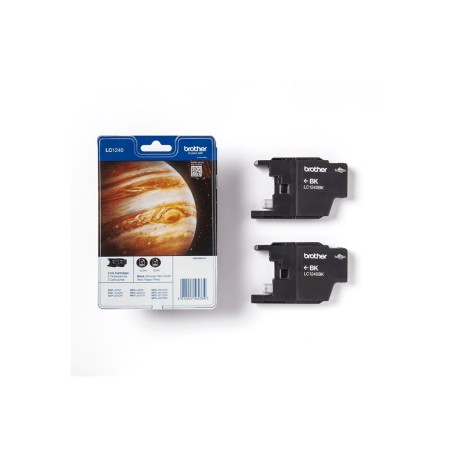 Brother Pack de deux cartouches d'encre LC1240BKBP2 originales – Noir