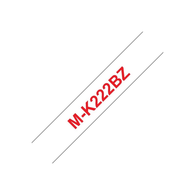 Brother M-K222BZ ruban d'étiquette Rouge sur blanc Brother M-K222BZ ruban d'étiquette Rouge sur blanc