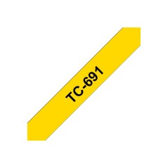 Brother TC-691 ruban d'étiquette Noir sur jaune