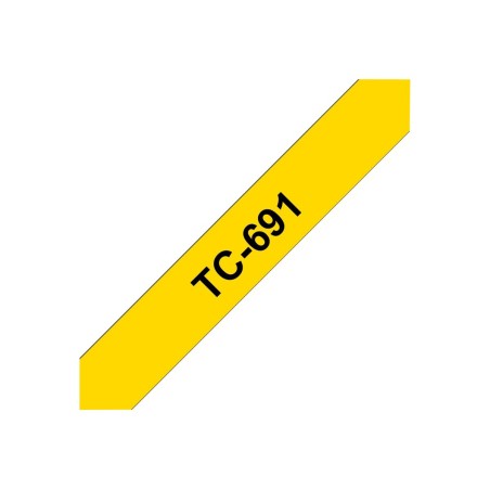 Brother TC-691 ruban d'étiquette Noir sur jaune