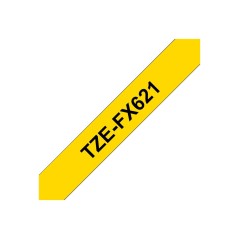 Brother TZE-FX621 ruban d'étiquette Noir sur jaune