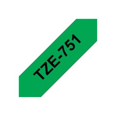 Brother TZE-751 ruban d'étiquette Noir sur vert