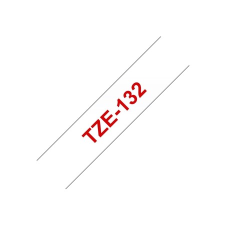 Brother TZE-132 ruban d'étiquette Rouge sur transparent