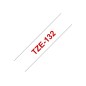 Brother TZE-132 ruban d'étiquette Rouge sur transparent