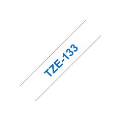 Brother TZE-133 ruban d'étiquette Bleu sur transparent