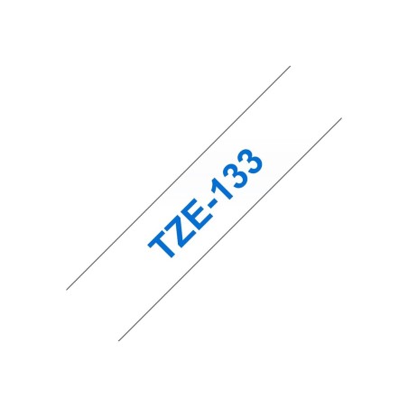 Brother TZE-133 ruban d'étiquette Bleu sur transparent