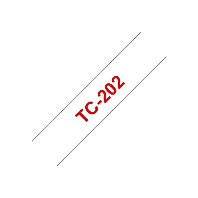Brother TC-202 ruban d'étiquette Rouge sur blanc Brother TC-202 ruban d'étiquette Rouge sur blanc