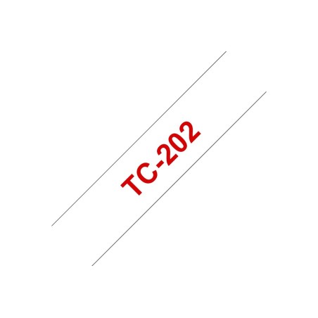 Brother TC-202 ruban d'étiquette Rouge sur blanc