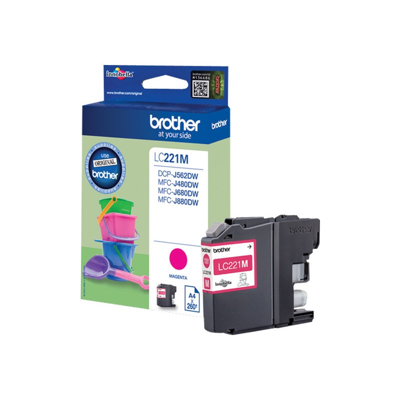 Brother LC221MBP cartouche d'encre 1 pièce(s) Original Rendement standard Magenta Brother LC221MBP cartouche d'encre 1 pièce(s) Original Rendement standard Magenta