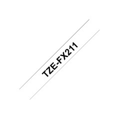Brother TZE-FX211 ruban d'étiquette Noir sur blanc