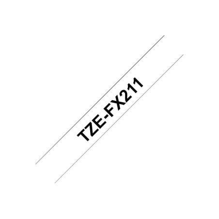 Brother TZE-FX211 ruban d'étiquette Noir sur blanc