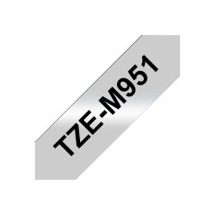 Brother TZE-M951 ruban d'étiquette Noir sur argent