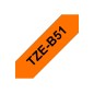 Brother TZE-B51 ruban d'étiquette Noir sur fond orange fluorescent