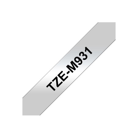 Brother TZE-M931 ruban d'étiquette Noir sur argent