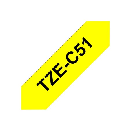 Brother TZE-C51 ruban d'étiquette Noir sur fond jaune fluorescent