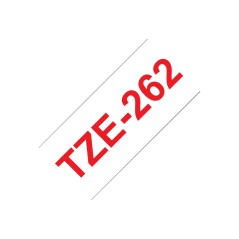 Brother TZE-262 ruban d'étiquette Rouge sur blanc