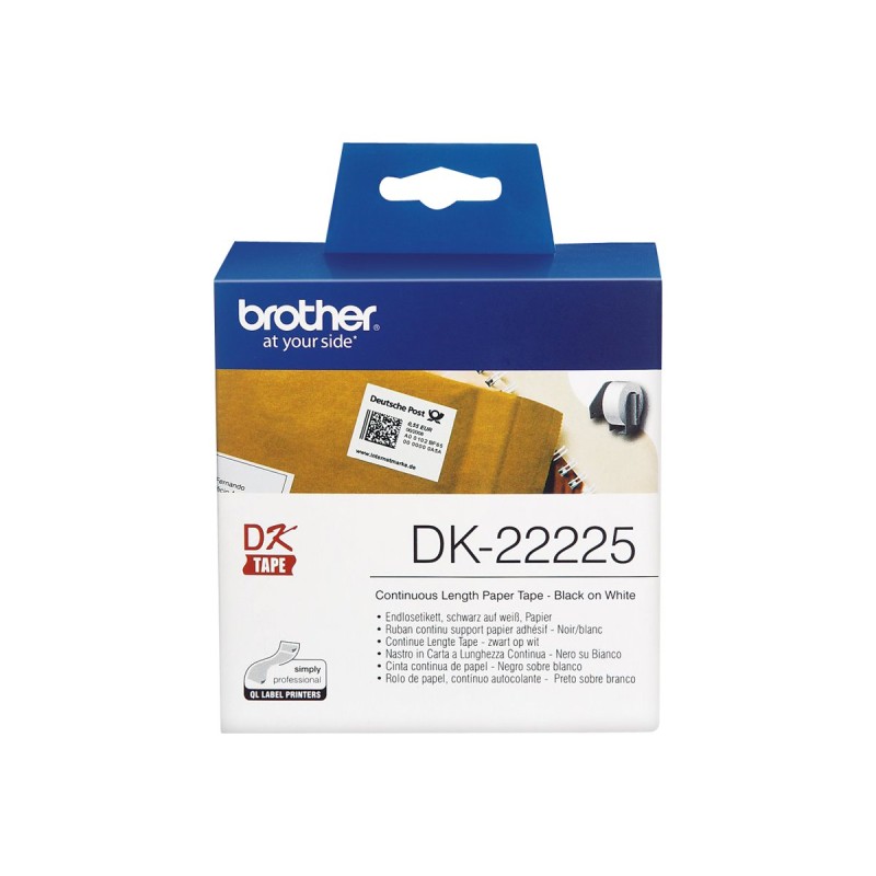 Brother DK-22225 ruban d'étiquette Noir sur blanc Brother DK-22225 ruban d'étiquette Noir sur blanc