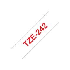 Brother TZE-242 ruban d'étiquette Rouge sur blanc