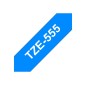 Brother TZE-555 ruban d'étiquette Blanc sur bleu