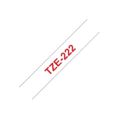 Brother TZE-222 ruban d'étiquette Rouge sur blanc