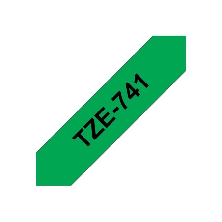Brother TZE-741 ruban d'étiquette Noir sur vert TZ