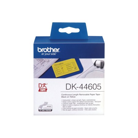 Brother DK44605 - Ruban de papier continu original – Jaune, 62 mm x