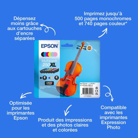 Epson Multipack d’encres 6 couleurs Claria Photo HD 250XL Violon
