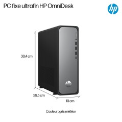HP OmniDesk Slim Desktop S03-0033nf PC 300 8 Go DDR5-SDRAM 256 Go SSD Windows 11 Home Tower Argent