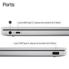 HP Chromebook 14a-nm0000nfx MediaTek 35,6 cm (14") HD 4 Go LPDDR5-SDRAM Wi-Fi 6 (802.11ax) ChromeOS Gris