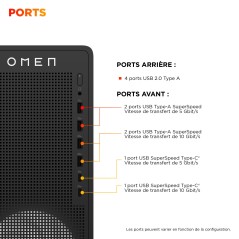 HP OMEN 16L TG03-0084nf AMD Ryzen™ 5 8500F 16 Go DDR5-SDRAM 512 Go SSD NVIDIA GeForce RTX 5060 Windows 11 Home Tower PC Noir