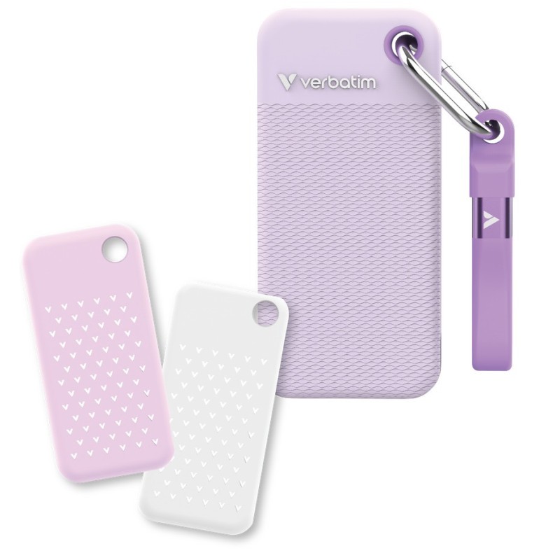 Verbatim 32437 lecteur à circuits intégrés externe 128 Go USB Type-C 3.2 Gen 2 (3.1 Gen 2) Blanc, Violet