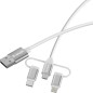 Verbatim 32394 câble USB USB 2.0 1 m USB A 2 x USB C/Micro USB-B/Lightning 0,48 Gbit/s 18 W Blanc
