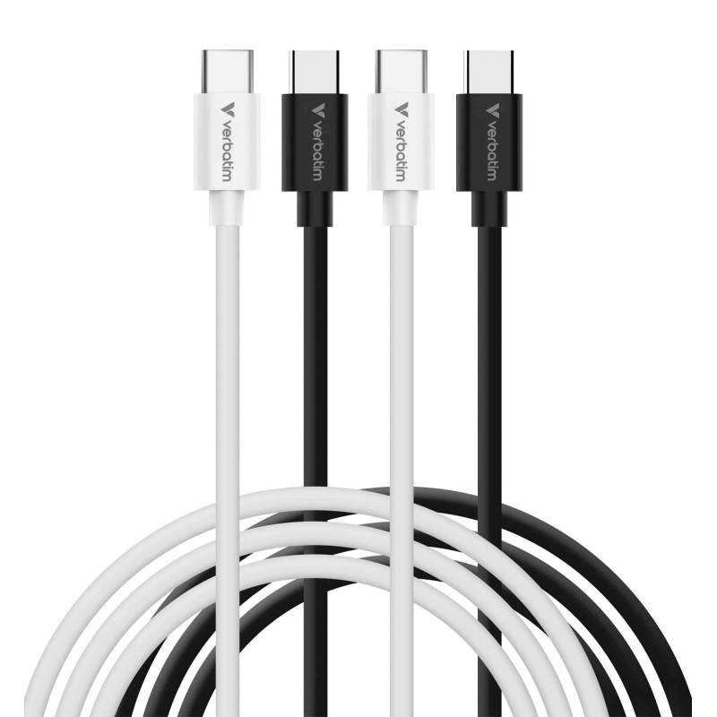 Verbatim 32391 câble USB USB 2.0 1 m USB C 0,48 Gbit/s 60 W Noir, Blanc