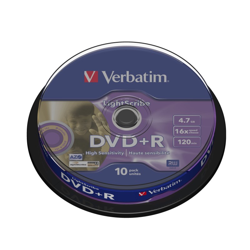 Verbatim DVD+R LightScribe V1.2 4,7 Go 10 pièce(s)