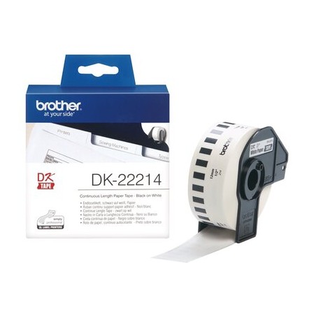 Brother DK-22214 ruban d'étiquette Noir sur blanc