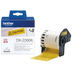 Brother DK-22606 - Ruban film continu original – Noir sur jaune, 62
