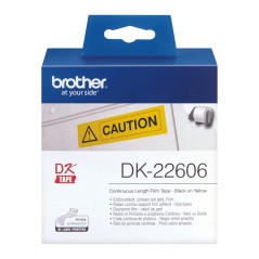 Brother DK-22606 - Ruban film continu original – Noir sur jaune, 62