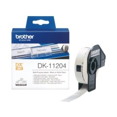 Brother DK-11204 - Rouleau d'étiquettes original – Noir sur blanc, 17