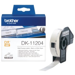 Brother DK-11204 - Rouleau d'étiquettes original – Noir sur blanc, 17