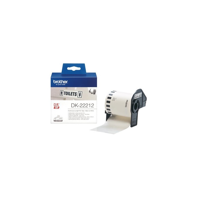 Brother DK-22212 - Rouleau de film continu original – Noir sur blanc, 62 mm Brother DK-22212 - Rouleau de film continu original – Noir sur blanc, 62 mm