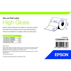 High Gloss Label-Die-cut Roll: 102mm x 7