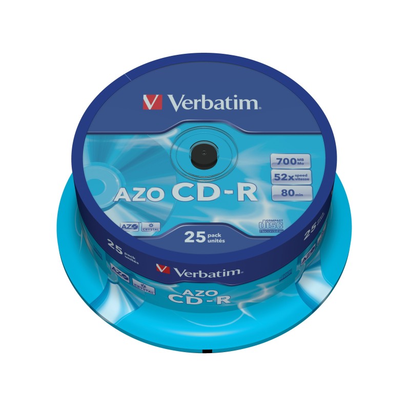Verbatim CD-R AZO Crystal 700 Mo 52x 25 pièce(s) Verbatim CD-R AZO Crystal 700 Mo 52x 25 pièce(s)