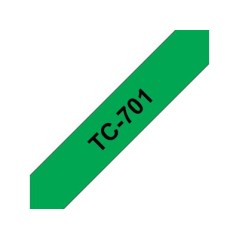 Brother TC-701 ruban d'étiquette Noir sur vert