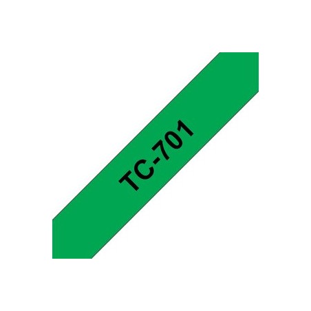 Brother TC-701 ruban d'étiquette Noir sur vert
