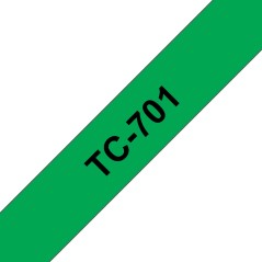 Brother TC-701 ruban d'étiquette Noir sur vert