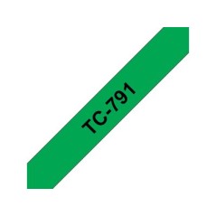 Brother TC-791 ruban d'étiquette Noir sur vert