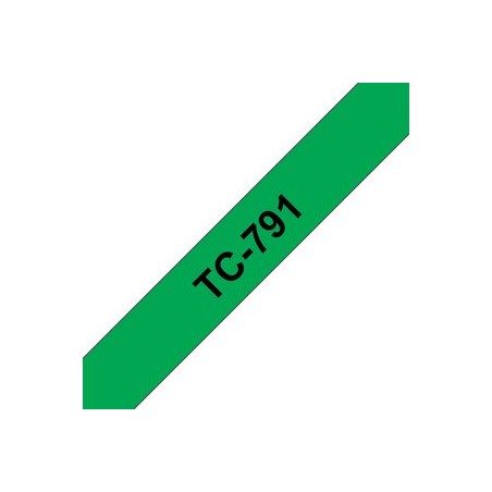 Brother TC-791 ruban d'étiquette Noir sur vert