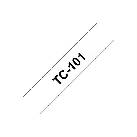 Brother TC-101 ruban d'étiquette Noir sur transparent
